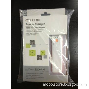 charger bank with 2600mAh capacity